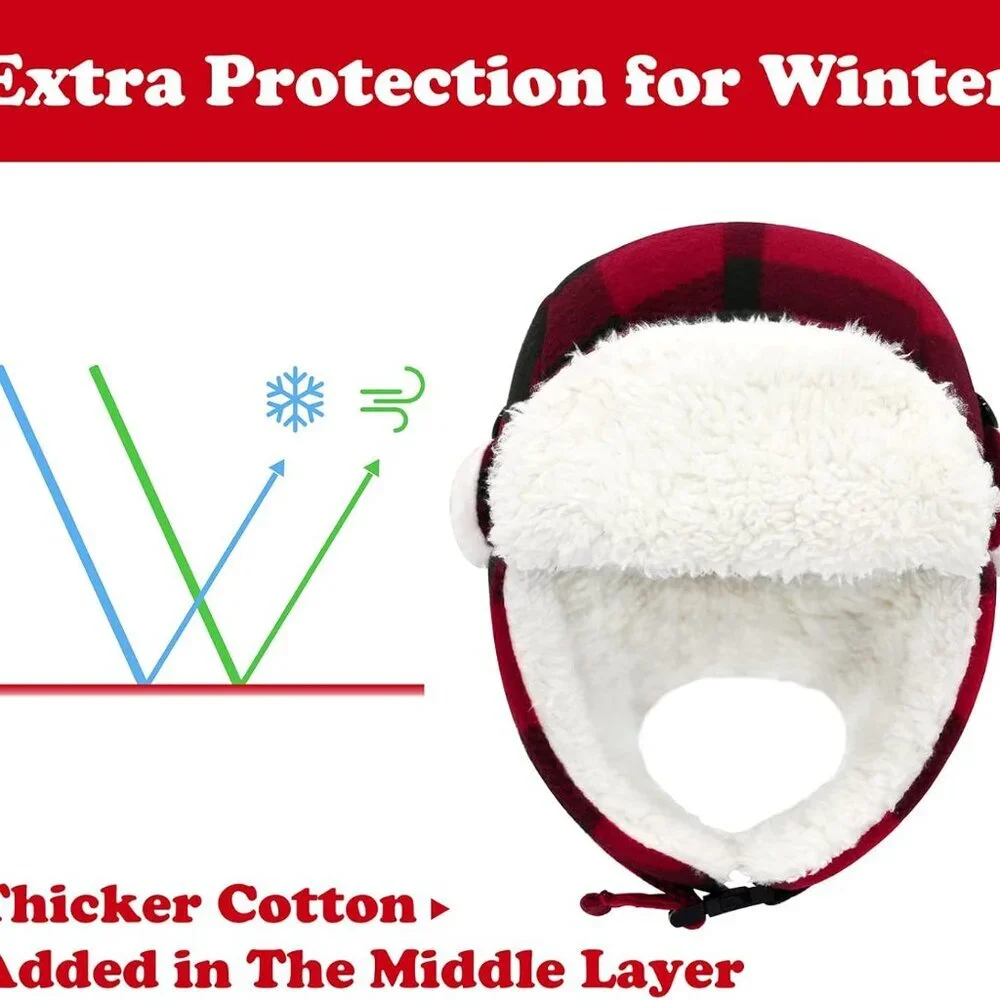 Toddler Winter Hat Baby Boy Winter Hat Sherpa Lined Toddler Warm Fleece Hats Kid